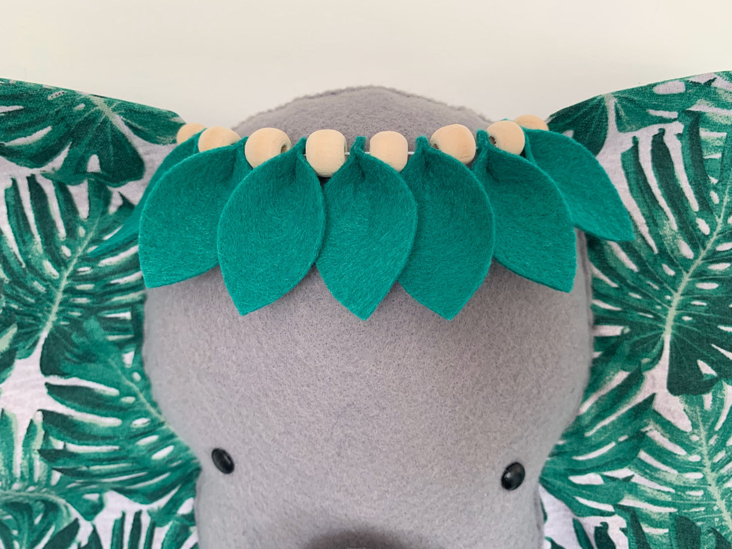 Trophée éléphant. Tête d'éléphant en tissu