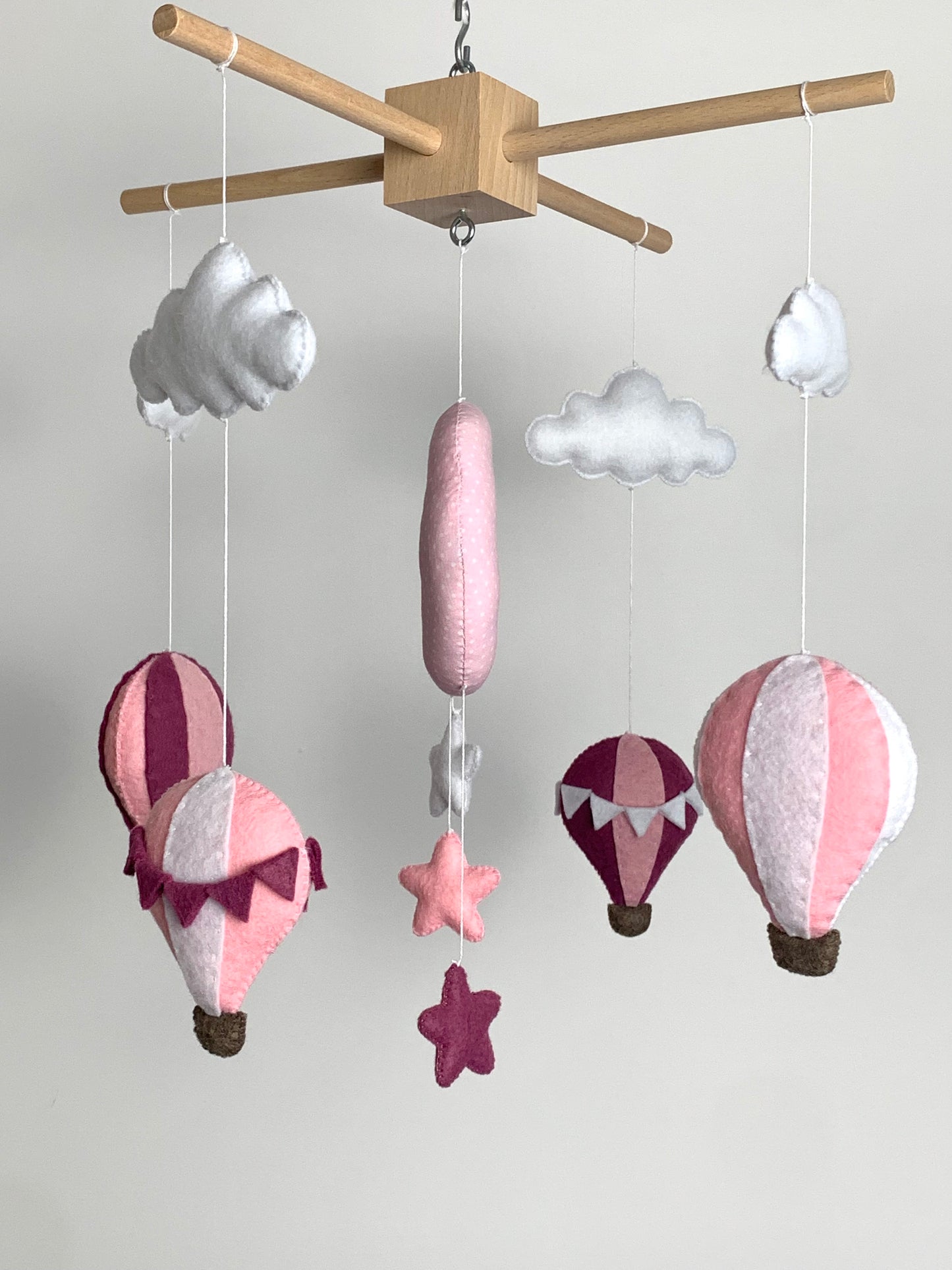 Mobile bébé, montgolfières rose. Décoration chambre bébé fille