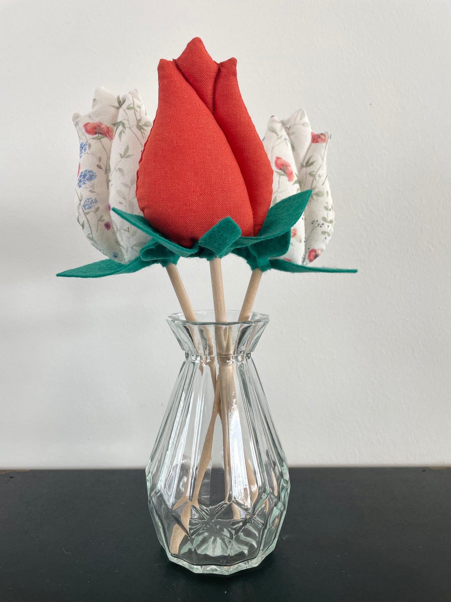 Bouquet de fleurs en tissu.